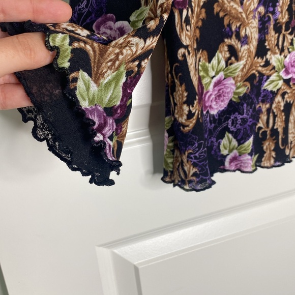 Y2k purple rose whimsigoth top - Picture 4 of 5